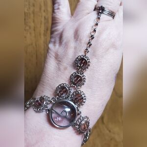 Silver and Purple Ring Bracelet